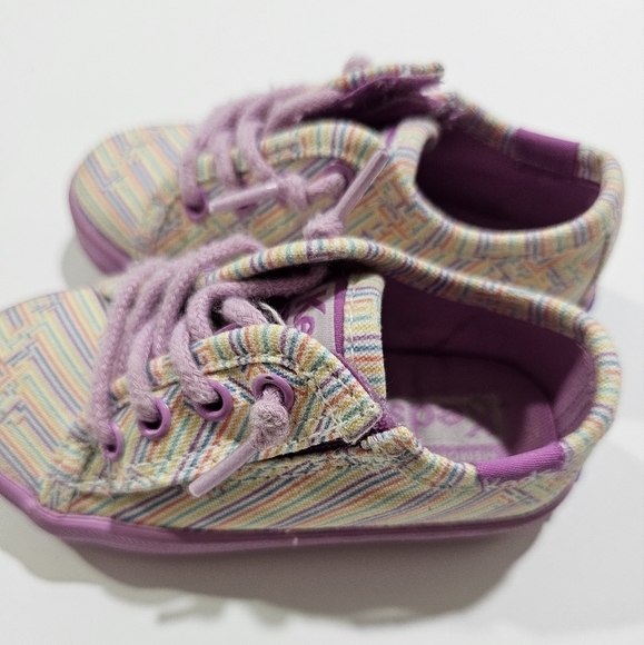 Keds Infant Kickstart Baby Girl Purple Colorful Stripe Sneakers Size 5 M - Picture 5 of 9
